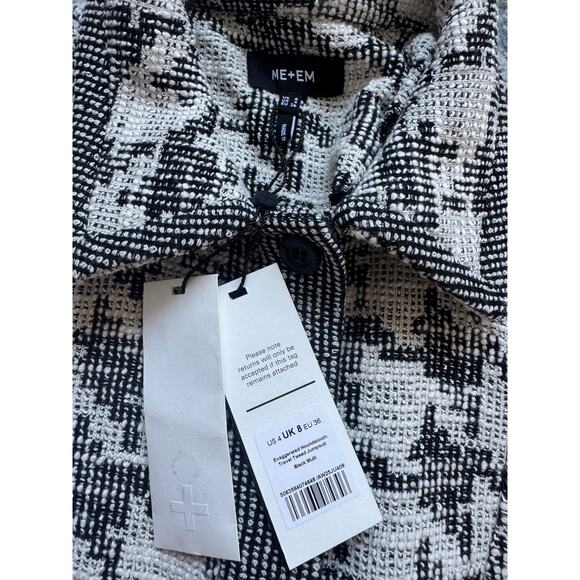 ME+EM Exaggerated Houndstooth Travel Tweed Jumpsuit - Picture 11 of 13